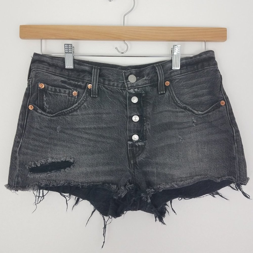 Levi's | 501 Black Denim Cutoff Shorts High Rise